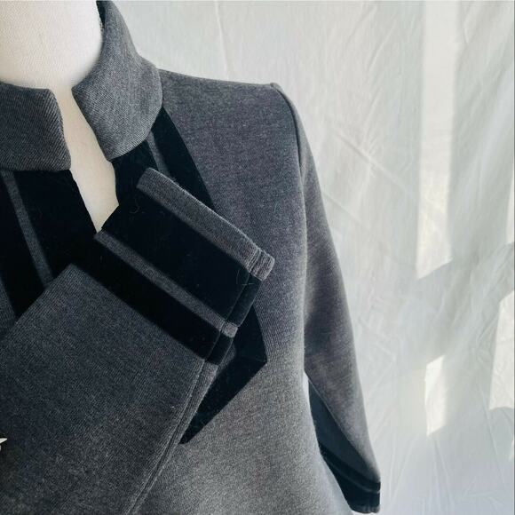 Soft Surroundings Runaway Pullover Sweater Tunic Grey Knit Velvet V Neck Size M - Picture 5 of 8